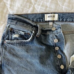 Agolde Riley High Rise Straight Crop in Emulsion